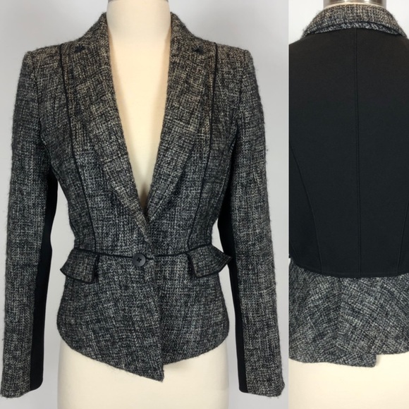 Elie Tahari Jackets & Blazers - Elie Tahari Tweed Wool Skirted Hem Blazer